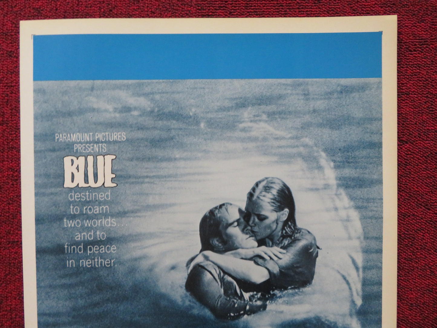 BLUE US INSERT (14"x 36") POSTER TERENCE STAMP JOANNA PETTET 1968