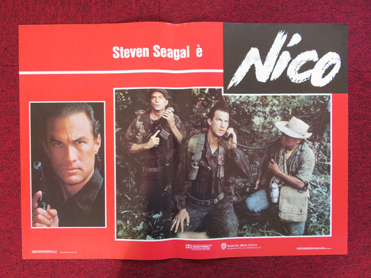 NICO / ABOVE THE LAW-  B ITALIAN FOTOBUSTA POSTER STEVEN SEGAL PAM GRIER 1988