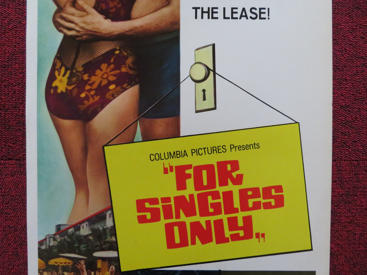 FOR SINGLES ONLY US INSERT (14"x 36") POSTER JOHN SAXON MARY ANN MOBLEY 1968