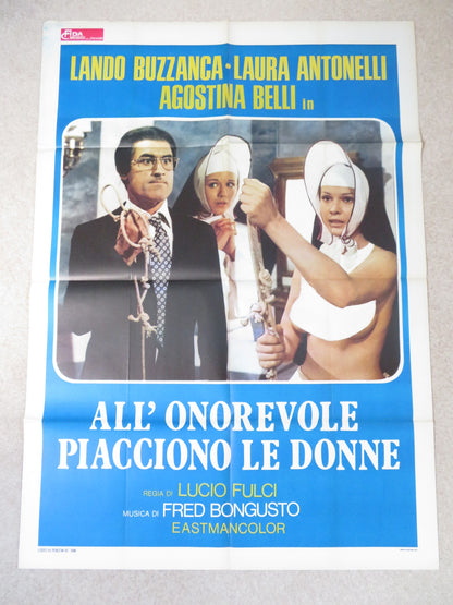 THE EROTICIST ITALIAN 2 FOGLIO POSTER LANDO BUZZANCA LAURA ANTONELLI 1972