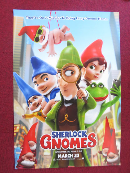 SHERLOCK GNOMES US ONE SHEET ROLLED POSTER EMILY BLUNT JOHNNY DEPP 2018