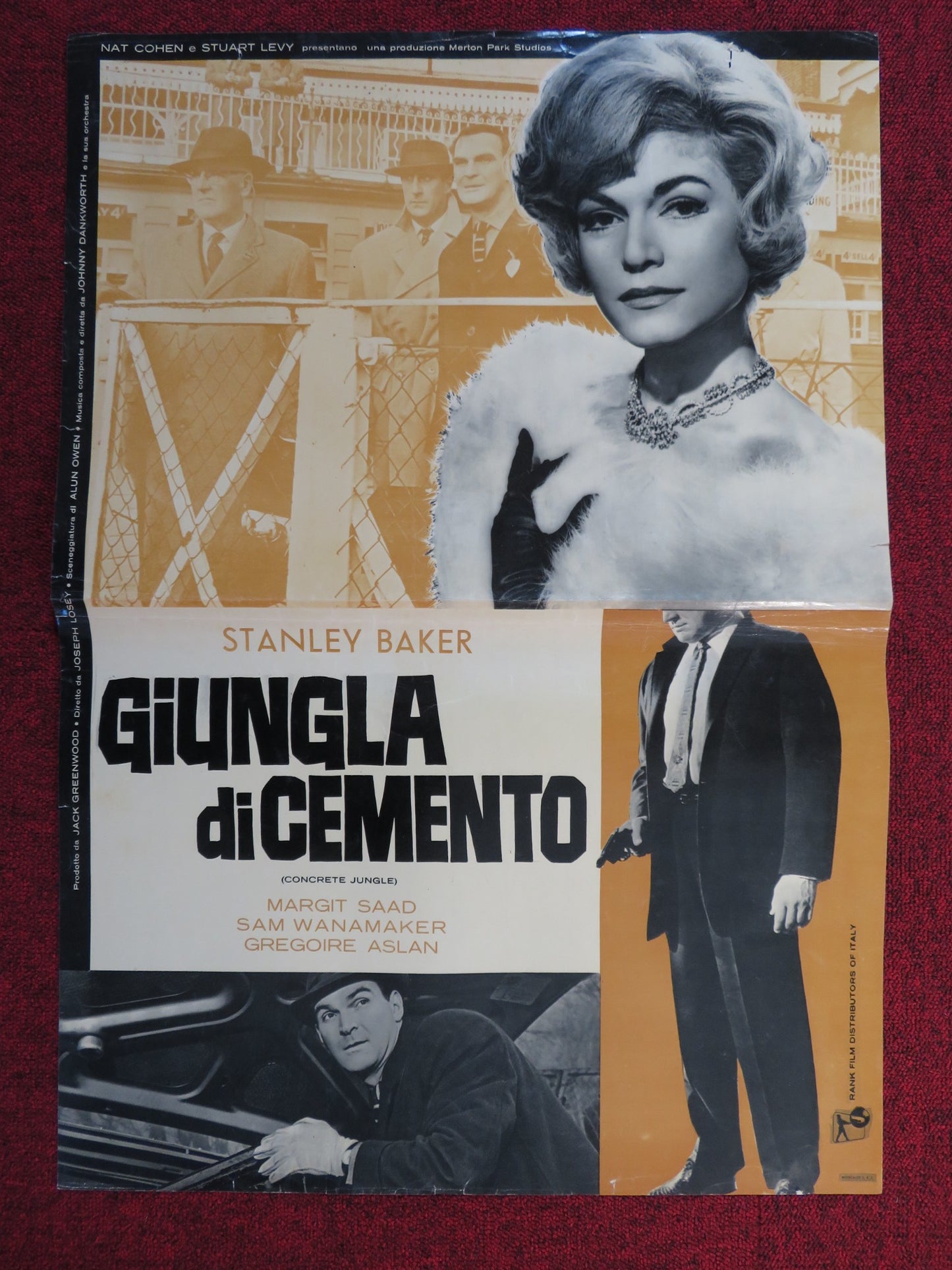 GIUNGLA DI CEMENTO ITALIAN FOTOBUSTA POSTER STANLEY BAKER MARGIT SAAD 1960