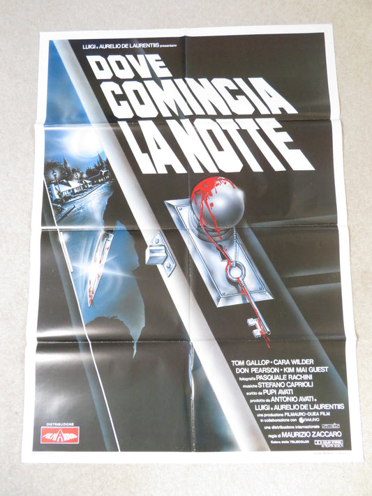 WHERE THE NIGHT BEGINS ITALIAN 2 FOGLIO POSTER TOM GALLOP CARA WILDER 1991