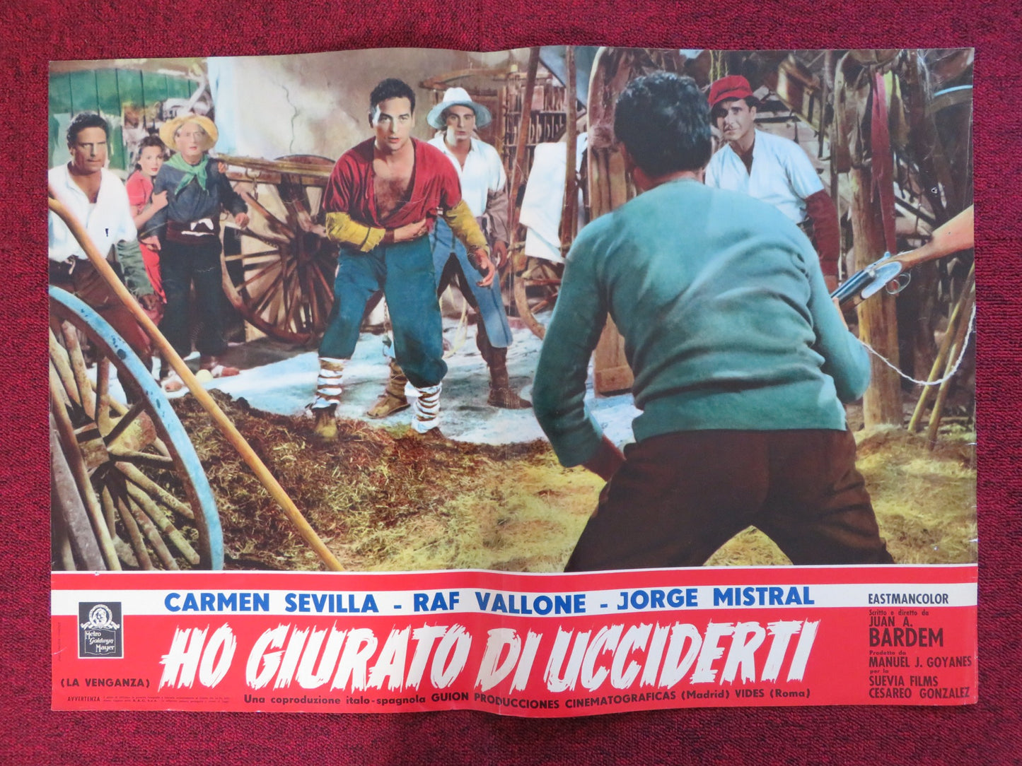 LA VENGANZA - C ITALIAN FOTOBUSTA POSTER CARMAN SEVILLA RAF VALLONE 1958