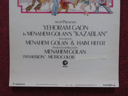 KAZABLAN US INSERT (14"x 36") POSTER YEHORAM GAON 1974