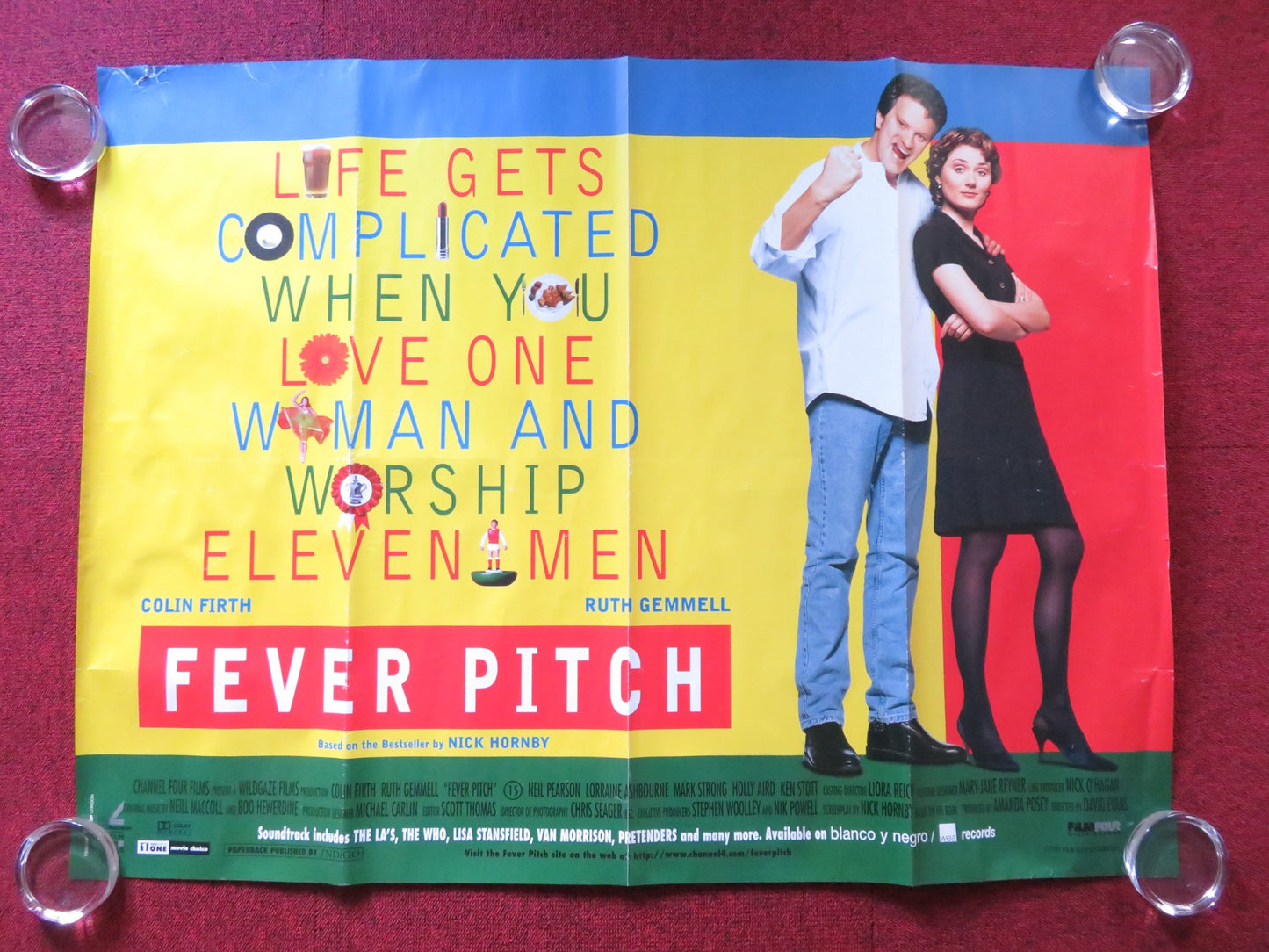 FEVER PITCH UK QUAD (30"x 40") ROLLED POSTER COLIN FIRTH RUTH GEMMELL 1997