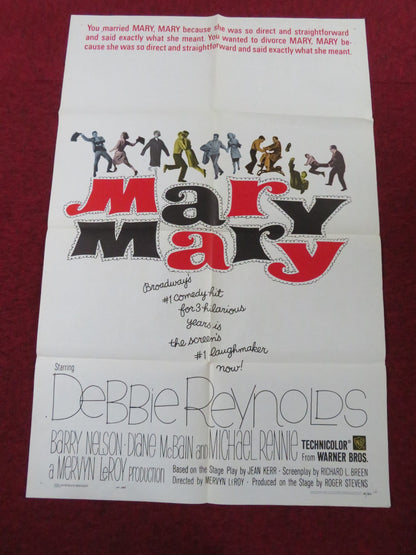 MARY, MARY - B FOLDED US ONE SHEET POSTER DEBBIE REYNOLDS BARRY NELSON 1963