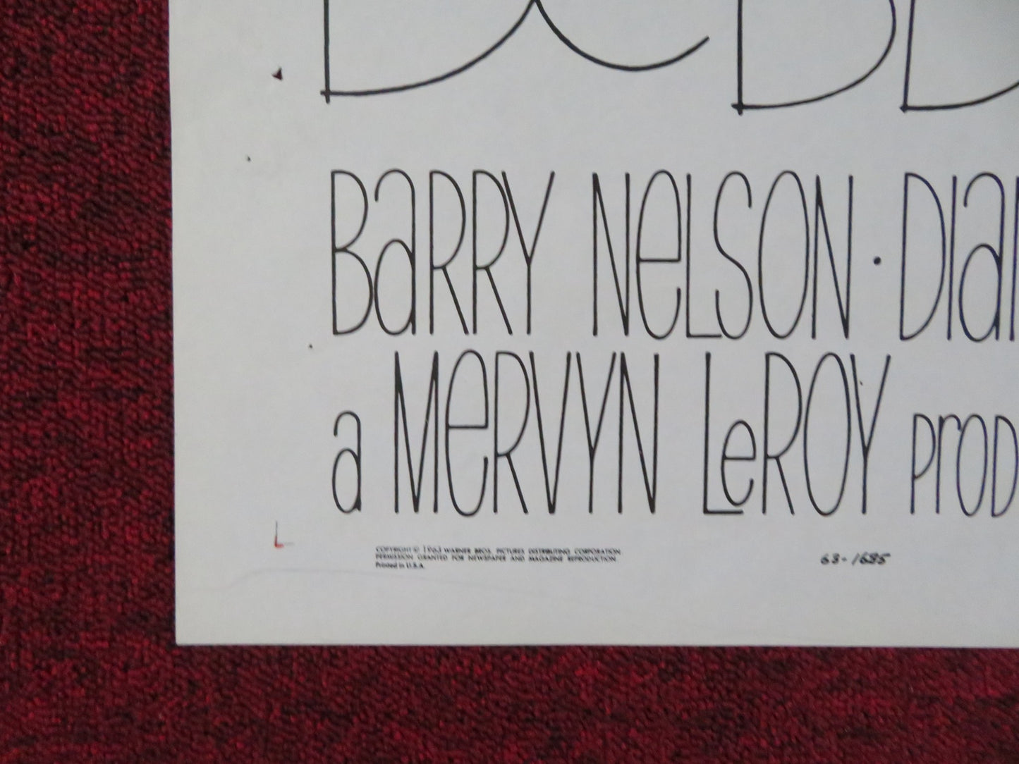 MARY, MARY - B FOLDED US ONE SHEET POSTER DEBBIE REYNOLDS BARRY NELSON 1963