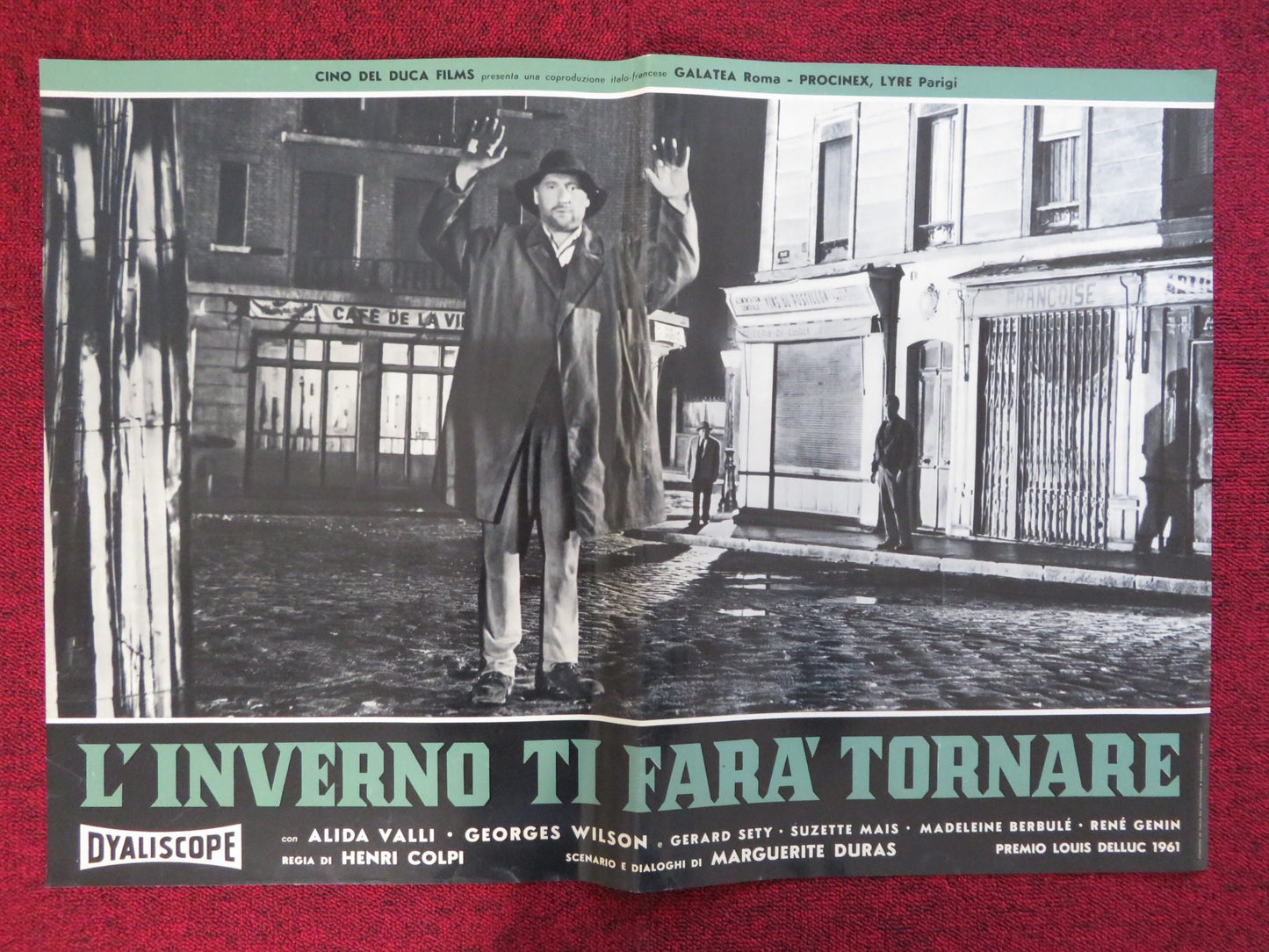 THE LONG ABSENCE ITALIAN FOTOBUSTA POSTER ALIDA VALLI GEORGES WILSON 1961