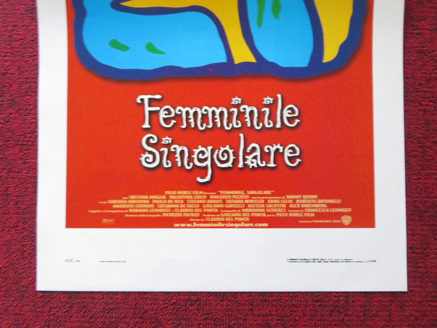 FEMMINILE SINGOLARE ITALIAN LOCANDINA POSTER CRISTINA MOGLIA CHICO 2000