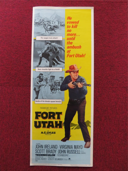 FORT UTAH US INSERT (14"x 36") POSTER JOHN IRELAND VIRGINIA MAYO 1966