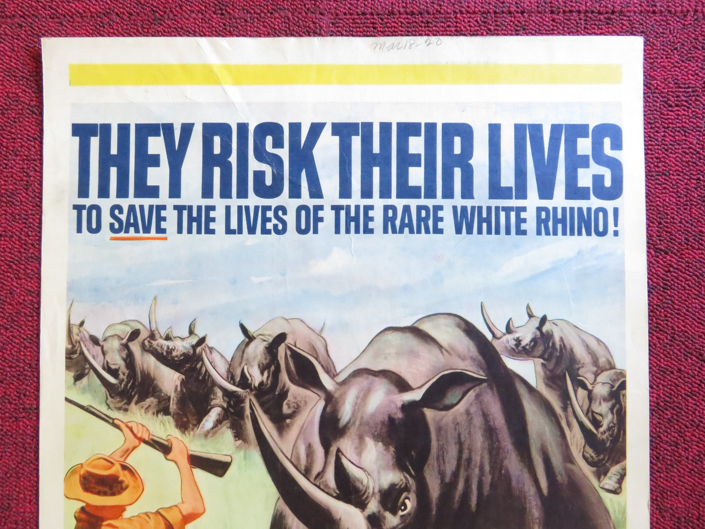 RHINO! US INSERT (14"x 36") POSTER HARRY GUARDINO SHIRLEY EATON 1964