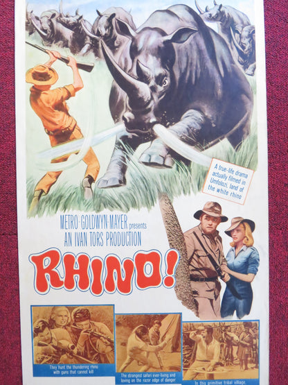 RHINO! US INSERT (14"x 36") POSTER HARRY GUARDINO SHIRLEY EATON 1964