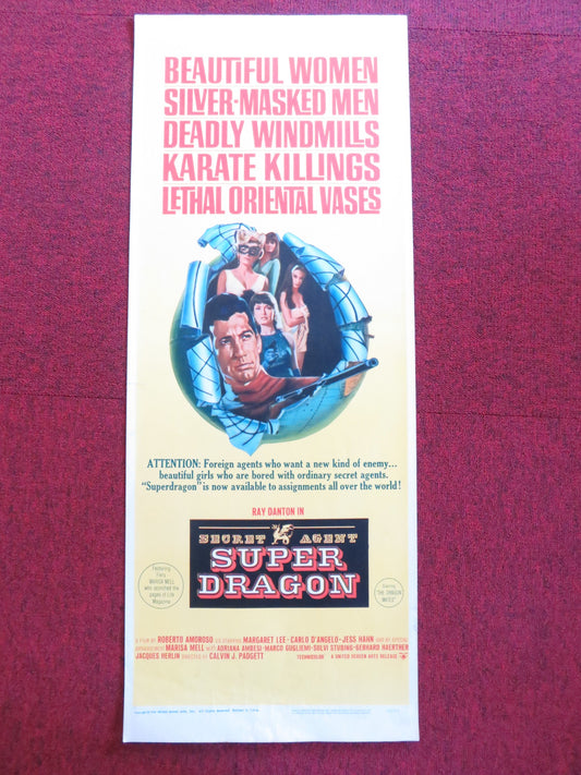 SECRET AGENT SUPER DRAGON US INSERT (14"x 36") POSTER RAY DANTON M. LEE 1966