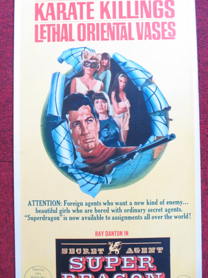 SECRET AGENT SUPER DRAGON US INSERT (14"x 36") POSTER RAY DANTON M. LEE 1966