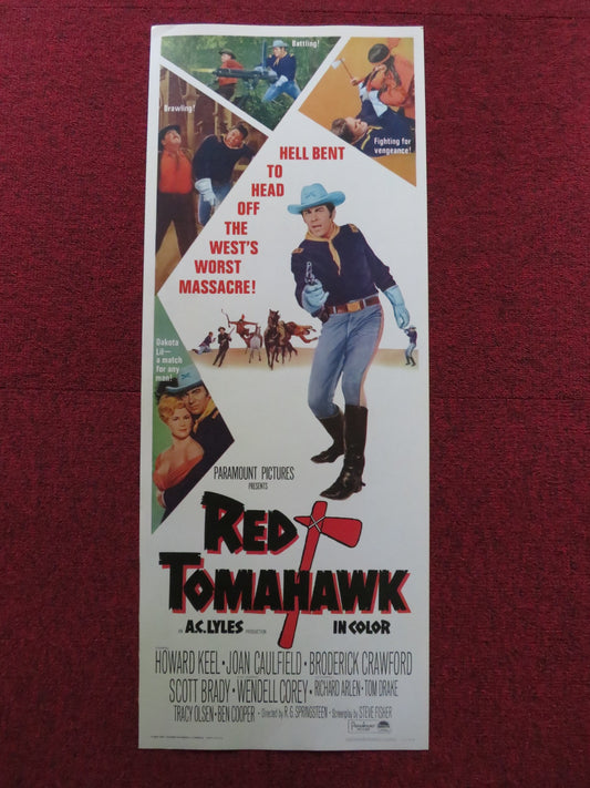 RED TOMAHAWK US INSERT (14"x 36") POSTER HOWARD KEEL JOAN CAULFIELD 1966