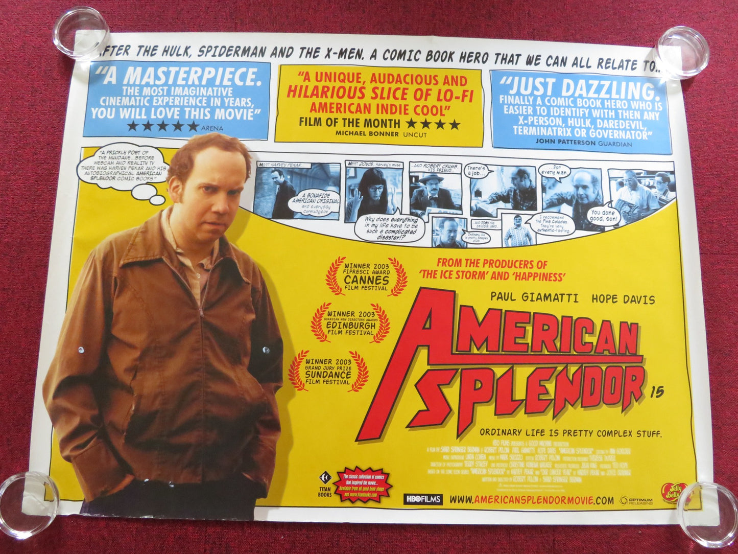 AMERICAN SPLENDOUR UK QUAD ROLLED POSTER PAUL GIAMATTI HOPE DAVIS 2003