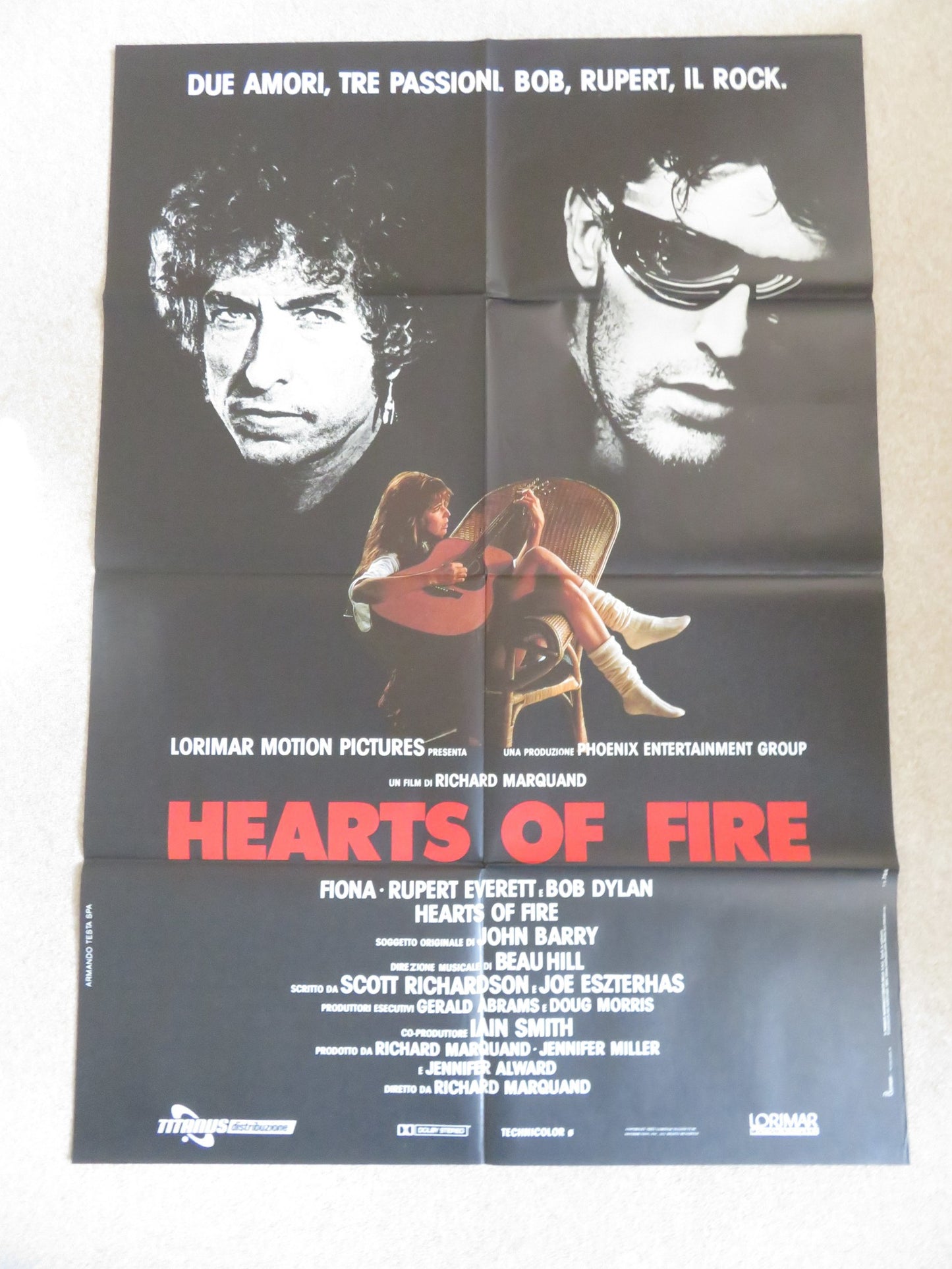 HEARTS OF FIRE ITALIAN 2 FOGLIO POSTER BOB DYLAN RUPERT EVERETT 1987