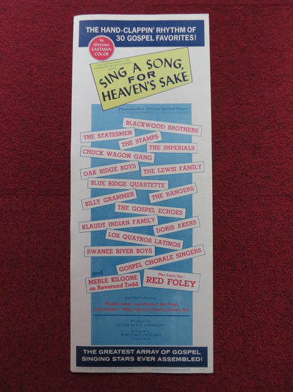 SING A SONG FOR HEAVEN'S SAKE US INSERT (14"x 36") POSTER MERLE KILGORE 1966