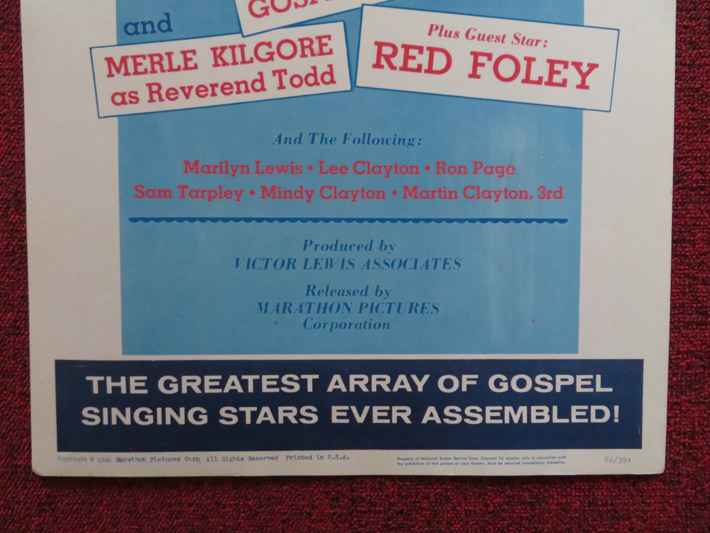 SING A SONG FOR HEAVEN'S SAKE US INSERT (14"x 36") POSTER MERLE KILGORE 1966