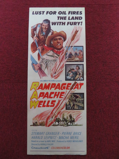 RAMPAGE AT APACHE WELLS US INSERT (14"x 36") POSTER STEWART GRANGER 1966