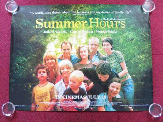 SUMMER HOURS UK QUAD (30"x 40") ROLLED POSTER JULIETTE BINOCHE C. BERLING 2008