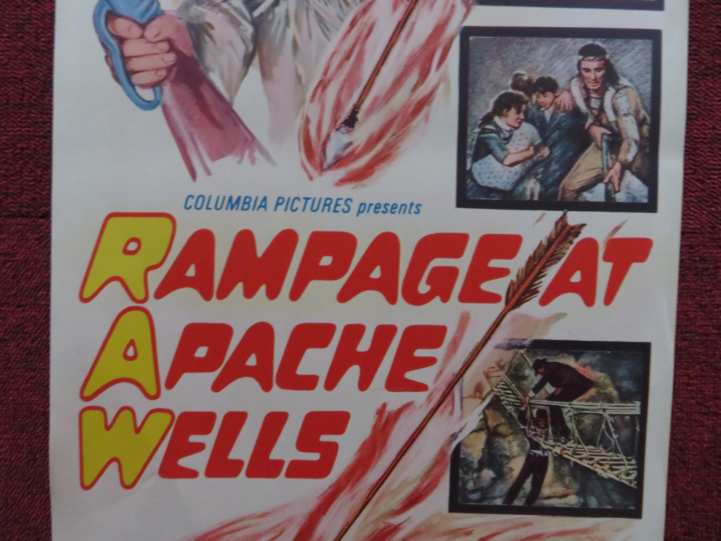 RAMPAGE AT APACHE WELLS US INSERT (14"x 36") POSTER STEWART GRANGER 1966