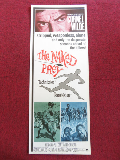 THE NAKED PREY US INSERT (14"x 36") POSTER CORNEL WILDE KEN GAMPU 1965