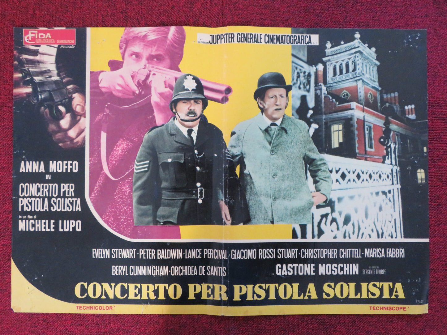 CONCERTO PER PISTOLA SOLISTA - A ITALIAN FOTOBUSTA POSTER MOFFO STEWART 1970