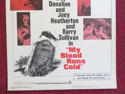 MY BLOOD RUNS COLD US INSERT (14"x 36") POSTER TROY DONAHUE JOEY HEATHERTON 1965