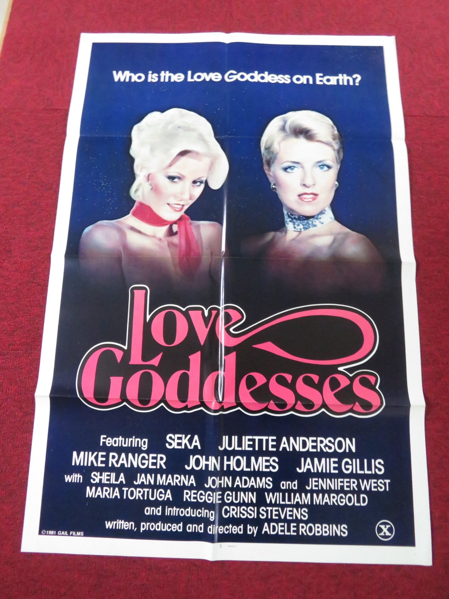 LOVE GODDESSES FOLDED US ONE SHEET POSTER SEKA JULIETTE ANDERSON 1981