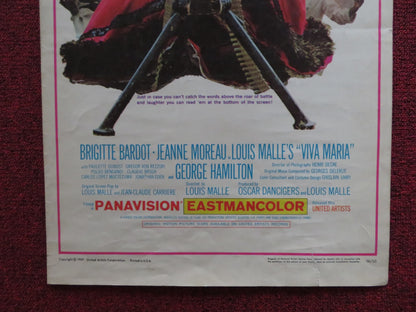 VIVA MARIA! US INSERT (14"x 36") POSTER BRIDGET BARDOT JEANNE MOREAU 1965