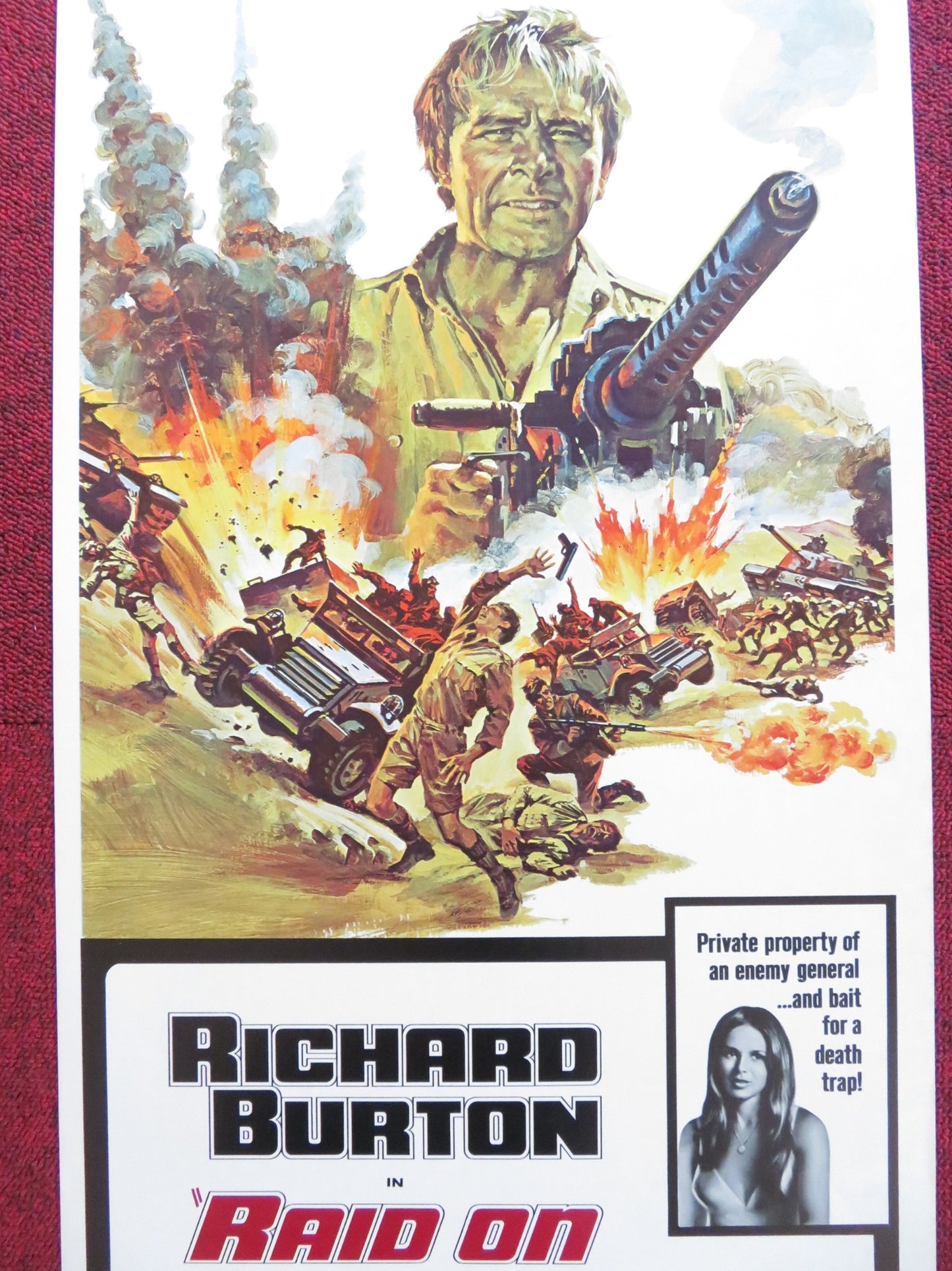 RAID ON ROMMEL US INSERT (14"x 36") POSTER RICHARD BURTON JOHN COLICOS 1971