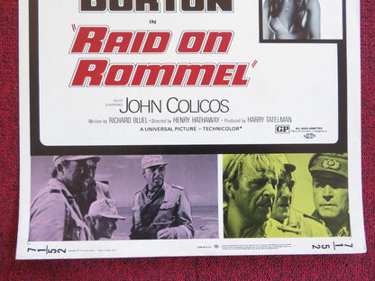 RAID ON ROMMEL US INSERT (14"x 36") POSTER RICHARD BURTON JOHN COLICOS 1971