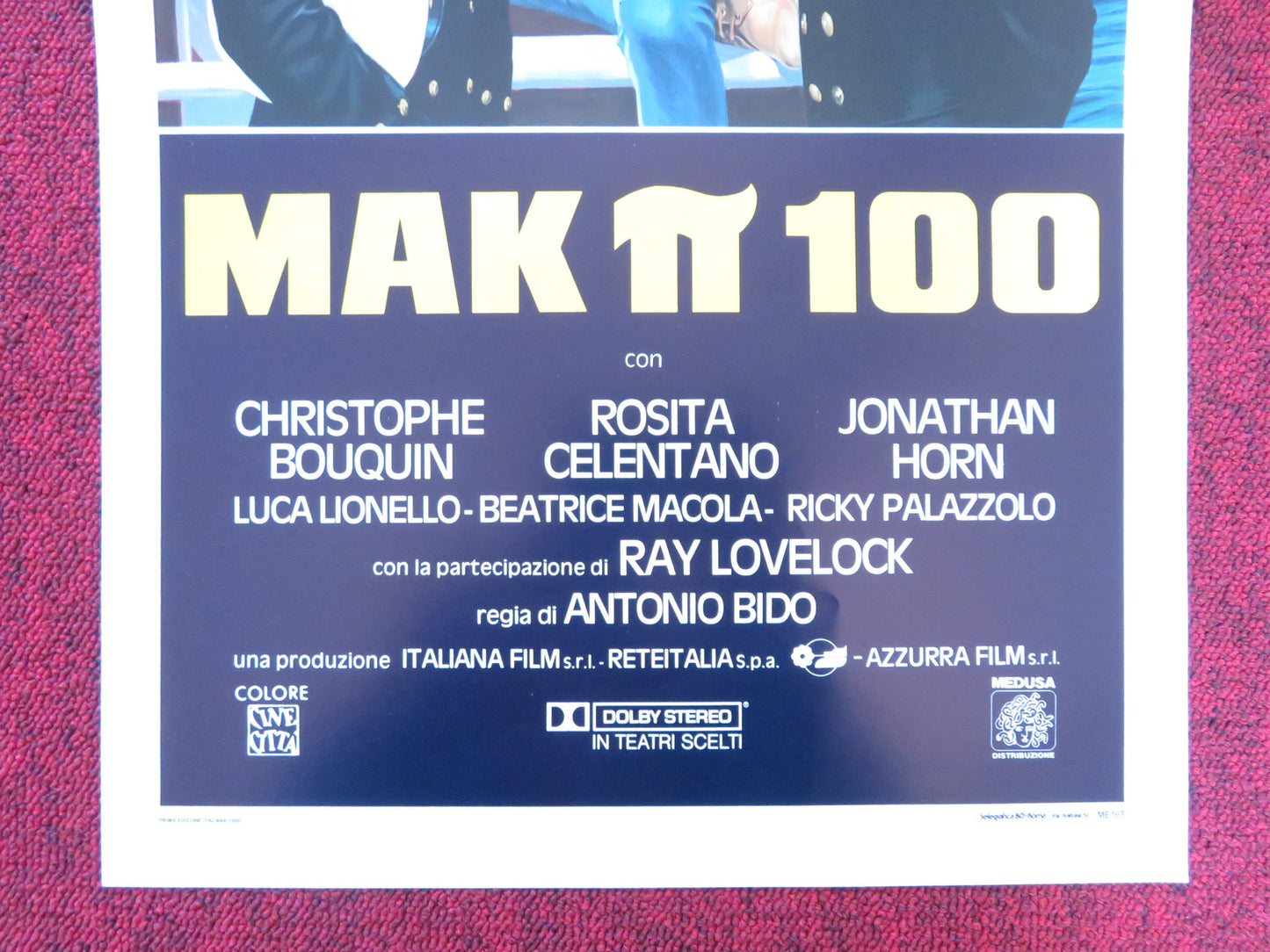 MAK P 100 ITALIAN LOCANDINA POSTER CHRISTOPHE BOUQUIN ROSITA CELENTANO 1988