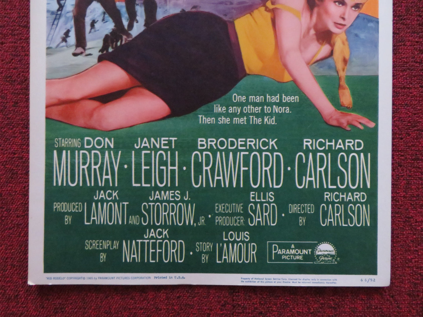 KID RODELO US INSERT (14"x 36") POSTER DON MURRAY JANET LEIGH 1965