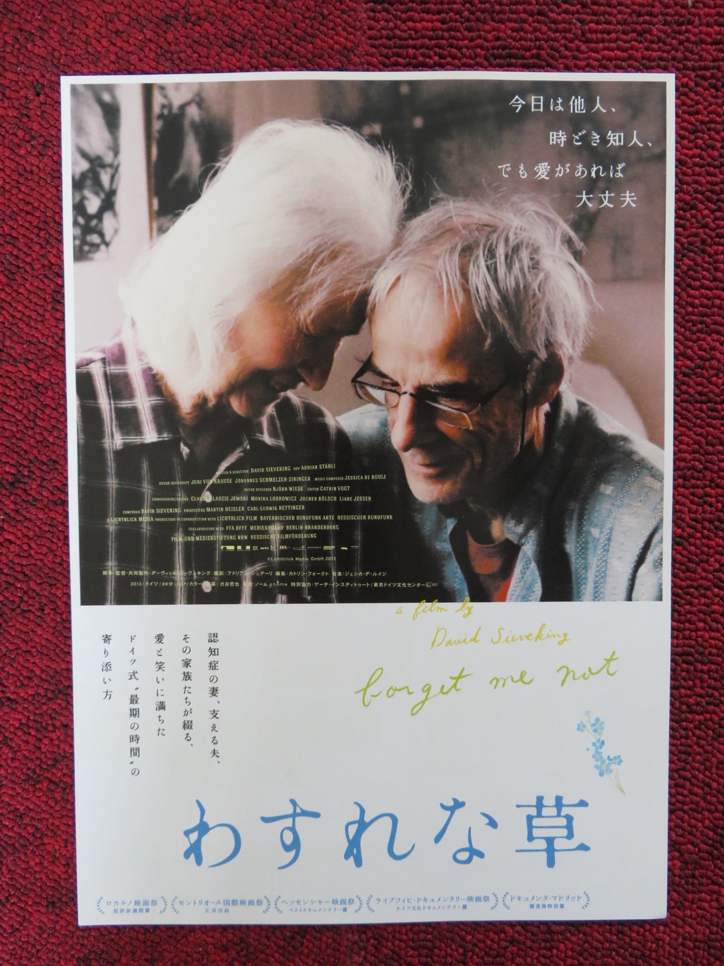 FORGET ME NOT JAPANESE CHIRASHI (B5) POSTER DAVID SIEVEKING M. SIEVEKING 2012