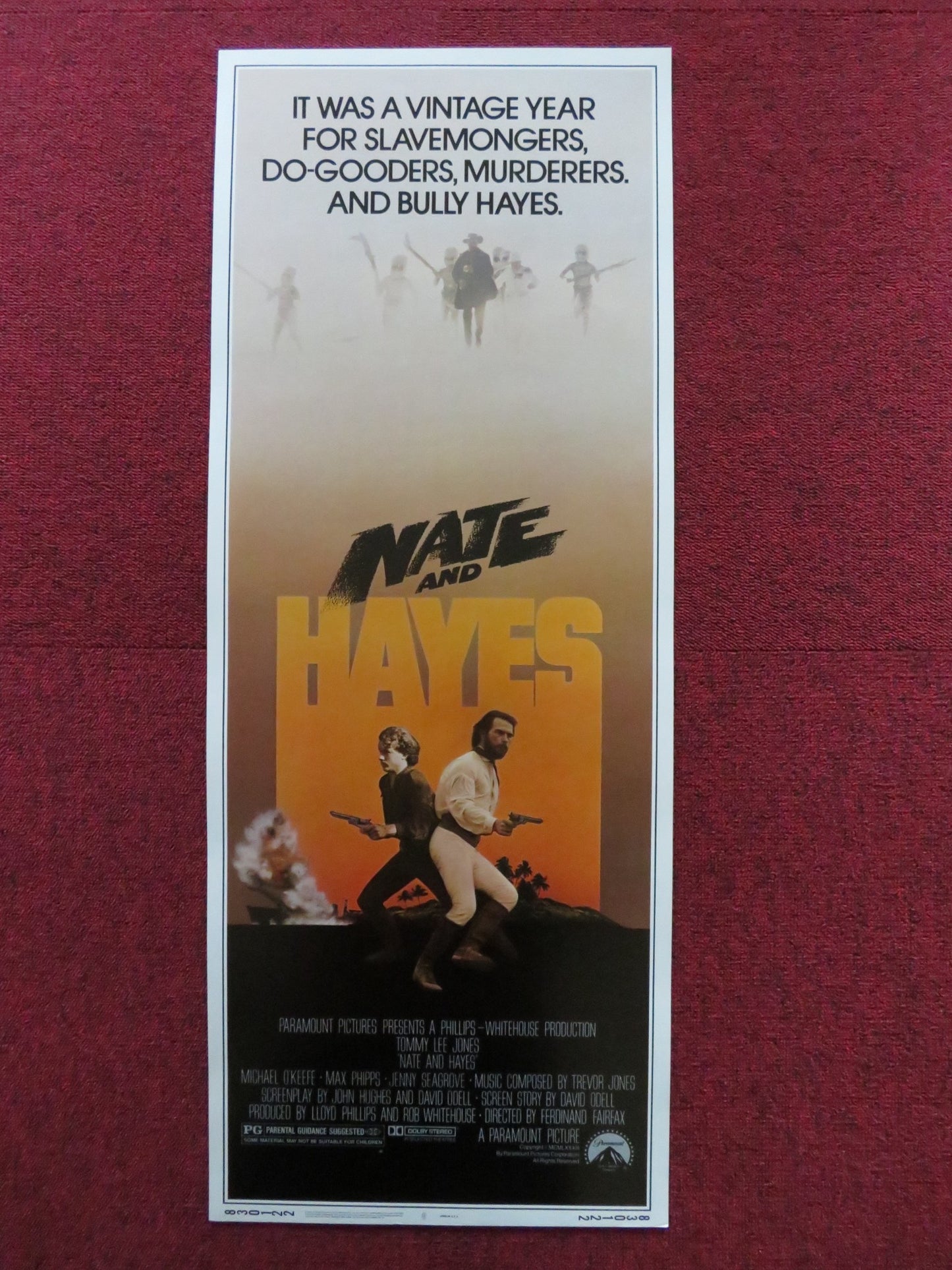 NATE AND HAYES US INSERT (14"x 36") POSTER TOMMY LEE JONES MICHAEL O'KEEFE 1983