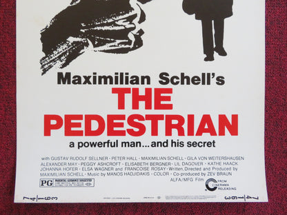 THE PEDESTRIAN US INSERT (14"x 36") POSTER GUSTAV RUDOLF SELLNER PETER HALL 1974