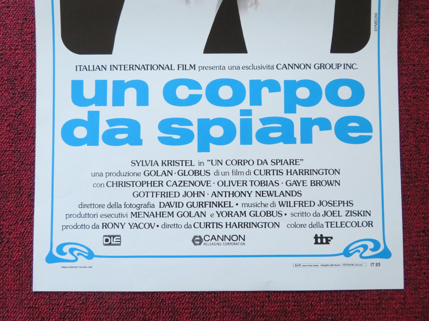 UN CORPO DA SPIARE ITALIAN LOCANDINA POSTER CANNON SYLVIA KRISTEL 1985