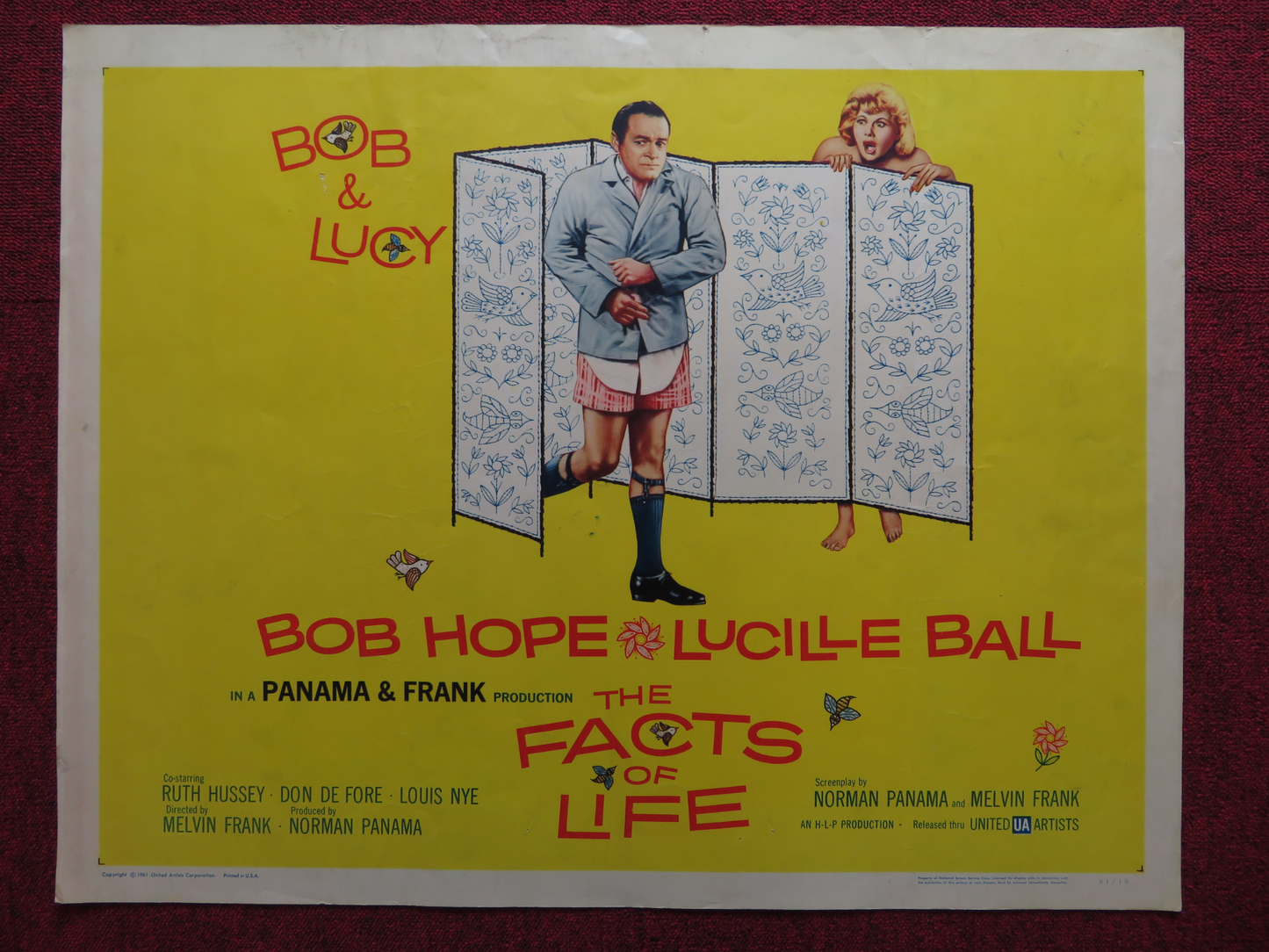 THE FACTS OF LIFE US HALF SHEET (22"x 28") POSTER BOB HOPE LUCILLE BALL 1961