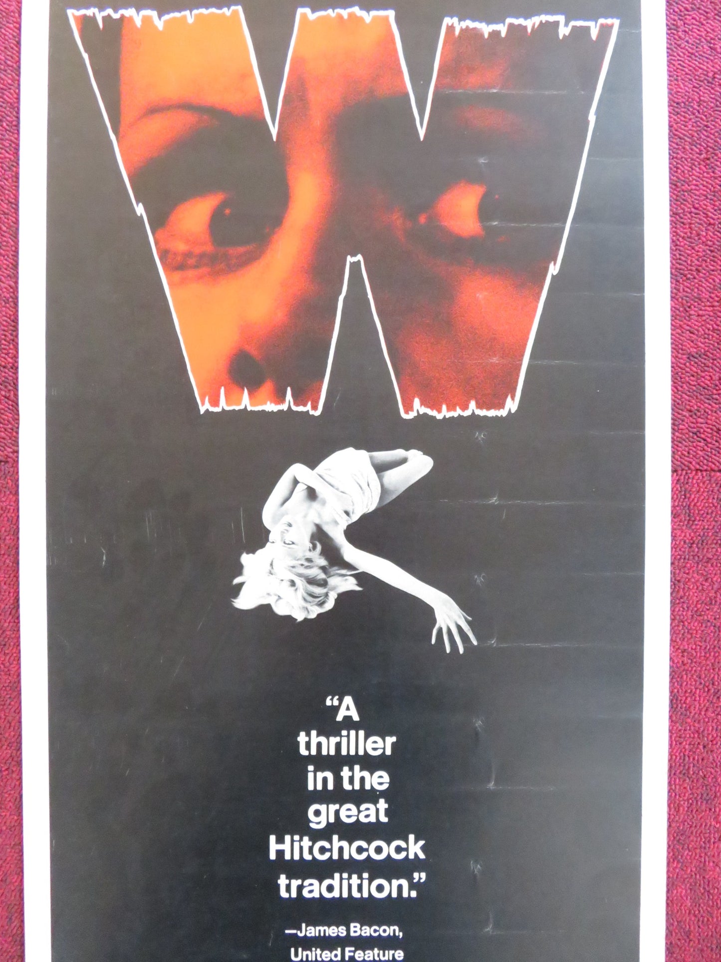 W IS THE MARK OF DEATH US INSERT (14"x 36") POSTER TWIGGY MICHAEL WITNEY 1974