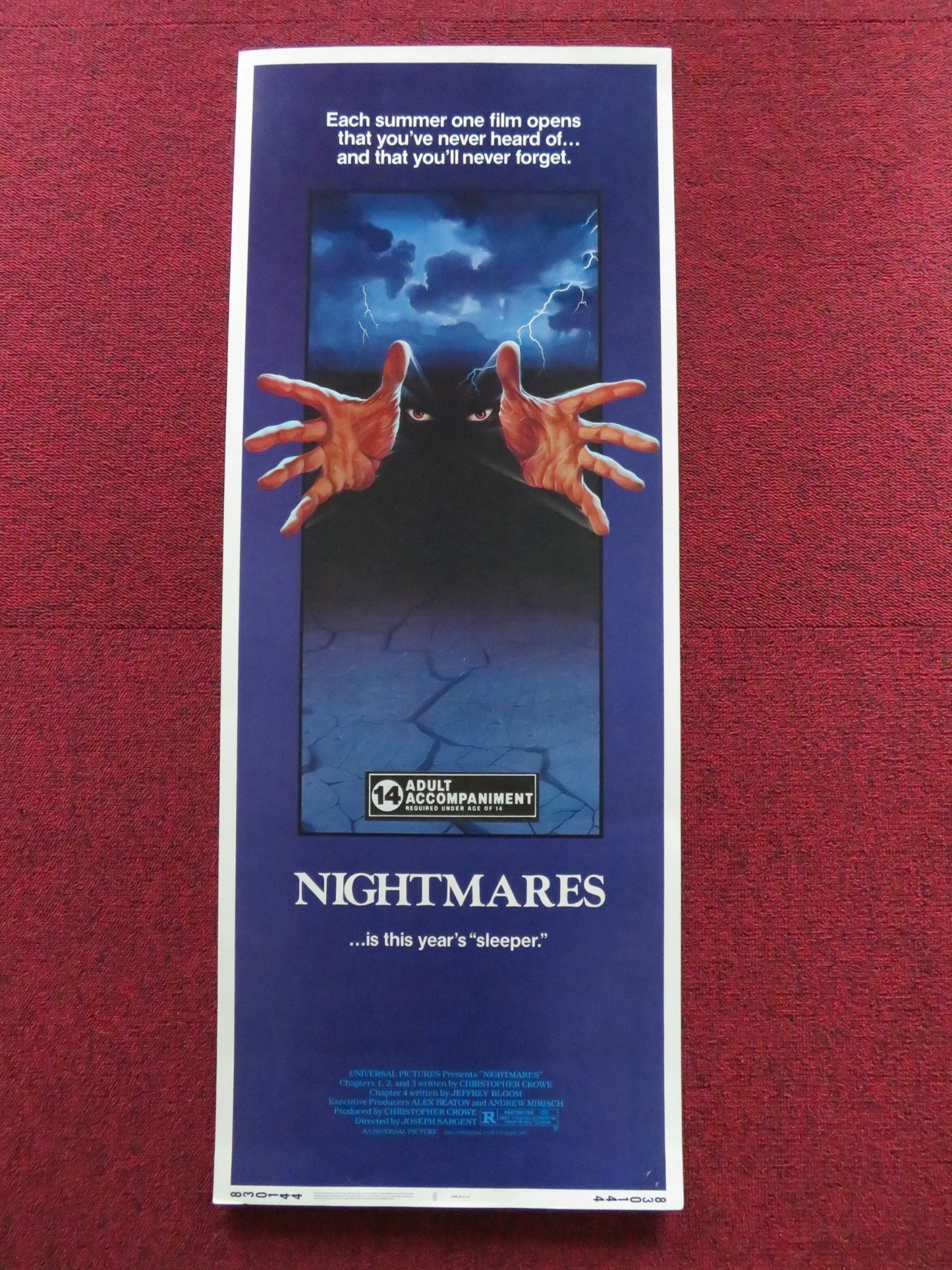 NIGHTMARES US INSERT (14"x 36") POSTER JENNY NEUMANN GARY SWEET 1983