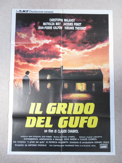 THE CRY OF THE OWL- b  ITALIAN 2 FOGLIO POSTER CHRISTOPHE MALAVOY M. MAY 1987