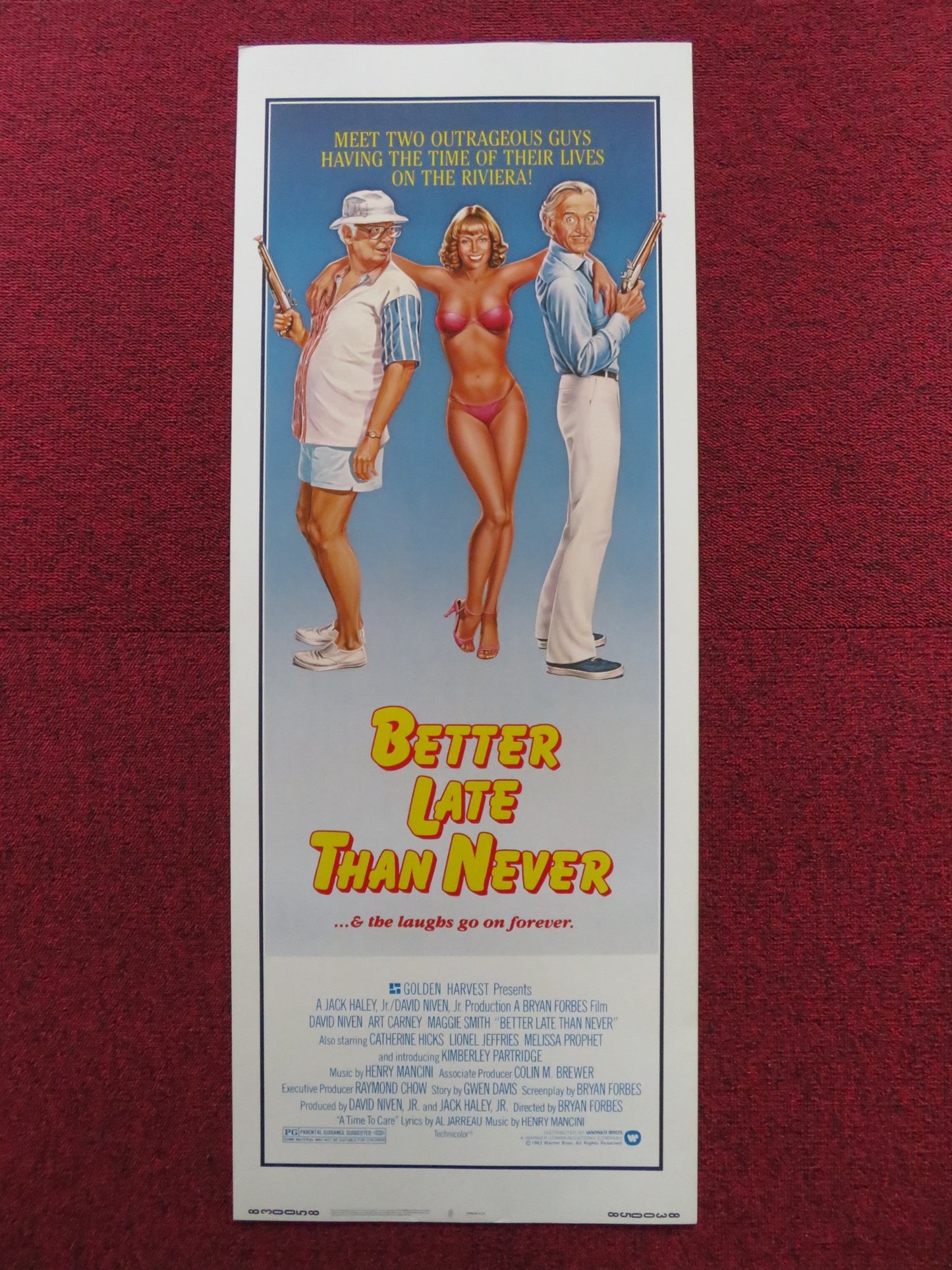 BETTER LATE THAN NEVER US INSERT (14"x 36") POSTER ART CARNEY MAGGIE SMITH 1983