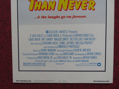 BETTER LATE THAN NEVER US INSERT (14"x 36") POSTER ART CARNEY MAGGIE SMITH 1983