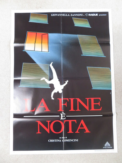 LA FINE E NOTA ITALIAN 2 FOGLIO POSTER FABRIZIO BENTIVOGLIO CARLO CECCHI 1993