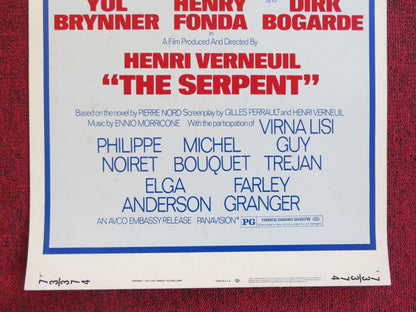 THE SERPENT US INSERT (14"x 36") POSTER YUL BRYNER HENRY FONDA 1973