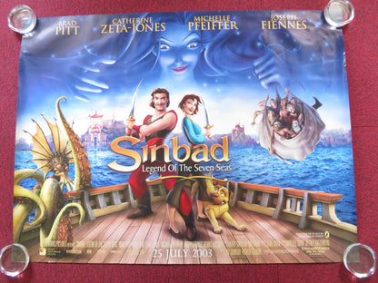 SINBAD: LEGEND OF THE SEVEN SEAS UK QUAD (30"x 40") ROLLED POSTER BRAD PITT 2003