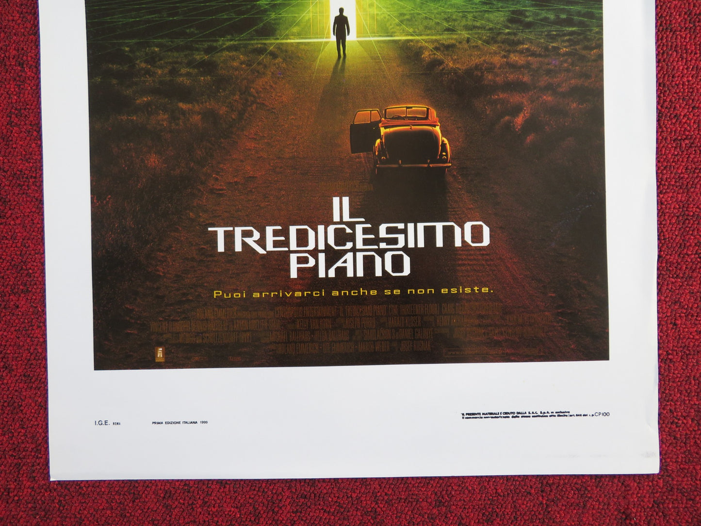 THE THIRTEENTH FLOOR ITALIAN LOCANDINA POSTER CRAIG BIERKO GRETCHEN MOL 1999